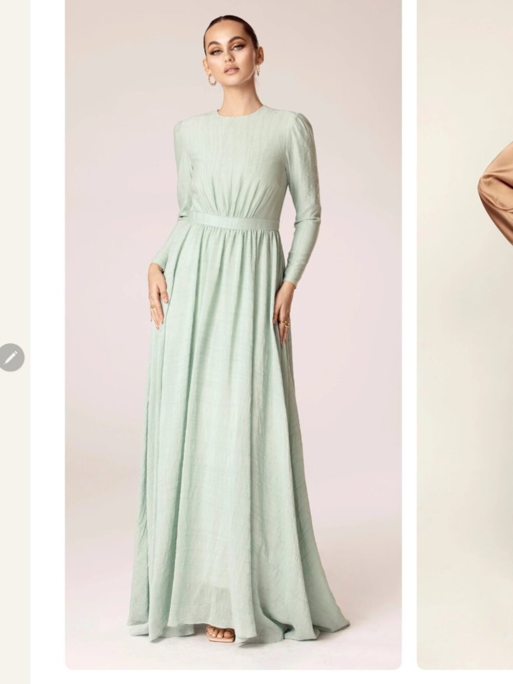 Lana Textured A-Line Maxi Dress – Light Green